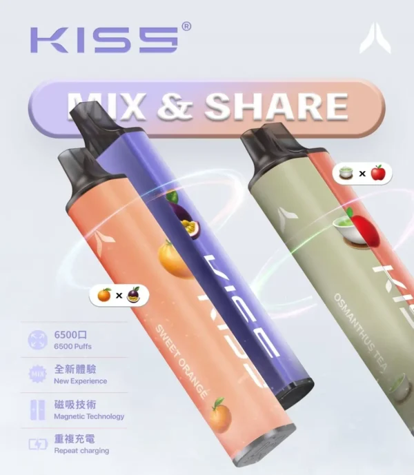 KIS5 鎧斯6500口拋棄式電子煙｜磁吸雙芯設計 穩定輸出 防漏油結構 台灣現貨