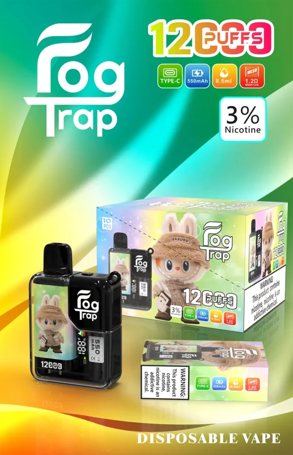 Fog Trap 12000拋棄式電子煙 LABUBU & 蠟筆小新聯名款｜雙模式切換 850mAh電池 8.5ml油量設計 台灣現貨【買10送1】