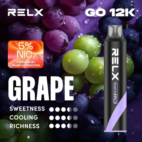 RELX Smash Go 12000口電子煙｜15ml大容量 400mAh續航 5%尼古丁鹽 拋棄式電子煙 台灣現貨