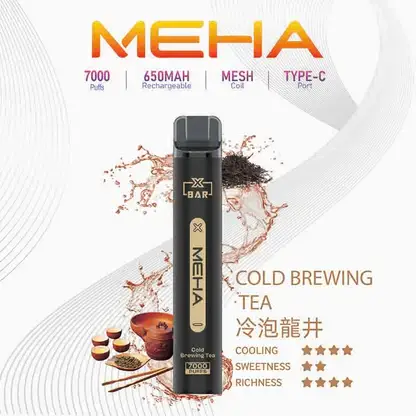 MEHA XBAR 魅嗨小黑條7000口拋棄式電子煙｜3%尼古丁鹽 850mAh電池 Mesh霧化技術 台灣現貨