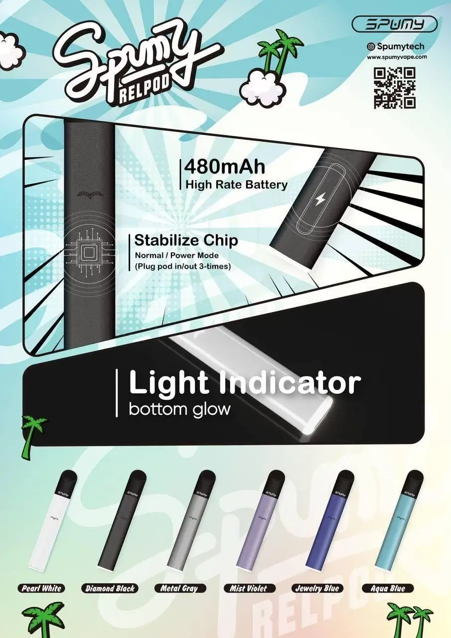 SPUMY 冰熊五代通用電子煙主機｜480mAh電池 雙檔功率調節 適用四代／五代／六代煙彈 台灣現貨