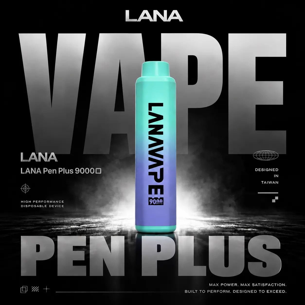 LANA PEN PLUS 9000口拋棄式電子煙｜3%尼古丁鹽黃金配比 15ml巨量儲油 Mesh網芯 Type-C充電 台灣現貨
