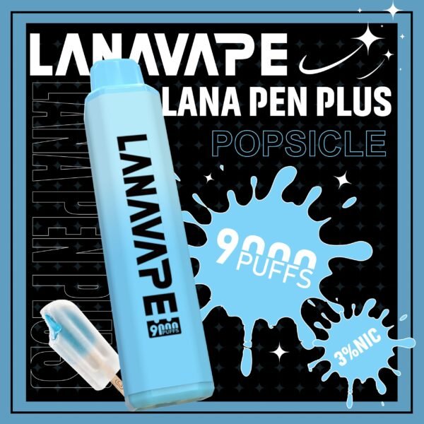LANA一次性9000口-冰棍-scaled LANA PEN PLUS 9000口拋棄式電子煙|3%尼古丁鹽黃金配比 15ml巨量儲油 Mesh網芯 Type-C充電 台灣現貨
